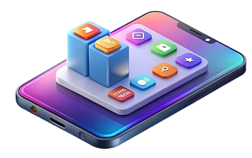 Mobile app content management system animation
